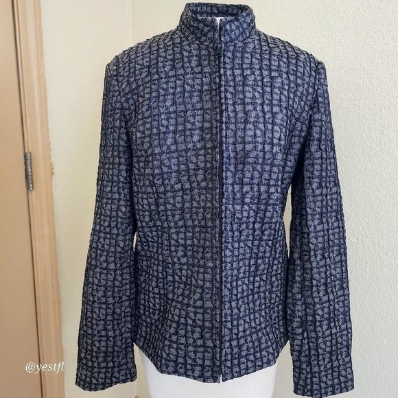 Due Per Due texture zip up jacket M - Picture 1 of 5